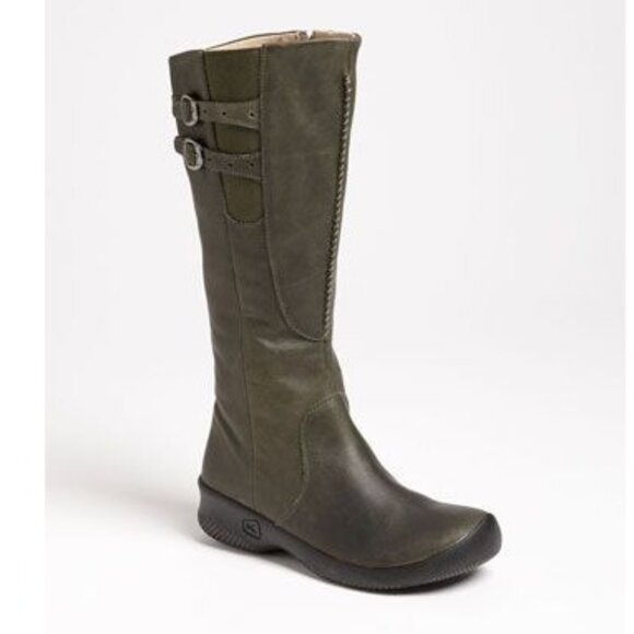 Keen women's tall Bern Baby leather boots olive green 10.5 41 flat - Picture 1 of 11